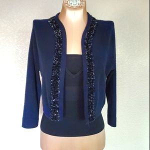 Vintage navy cardigan w sequin s/m